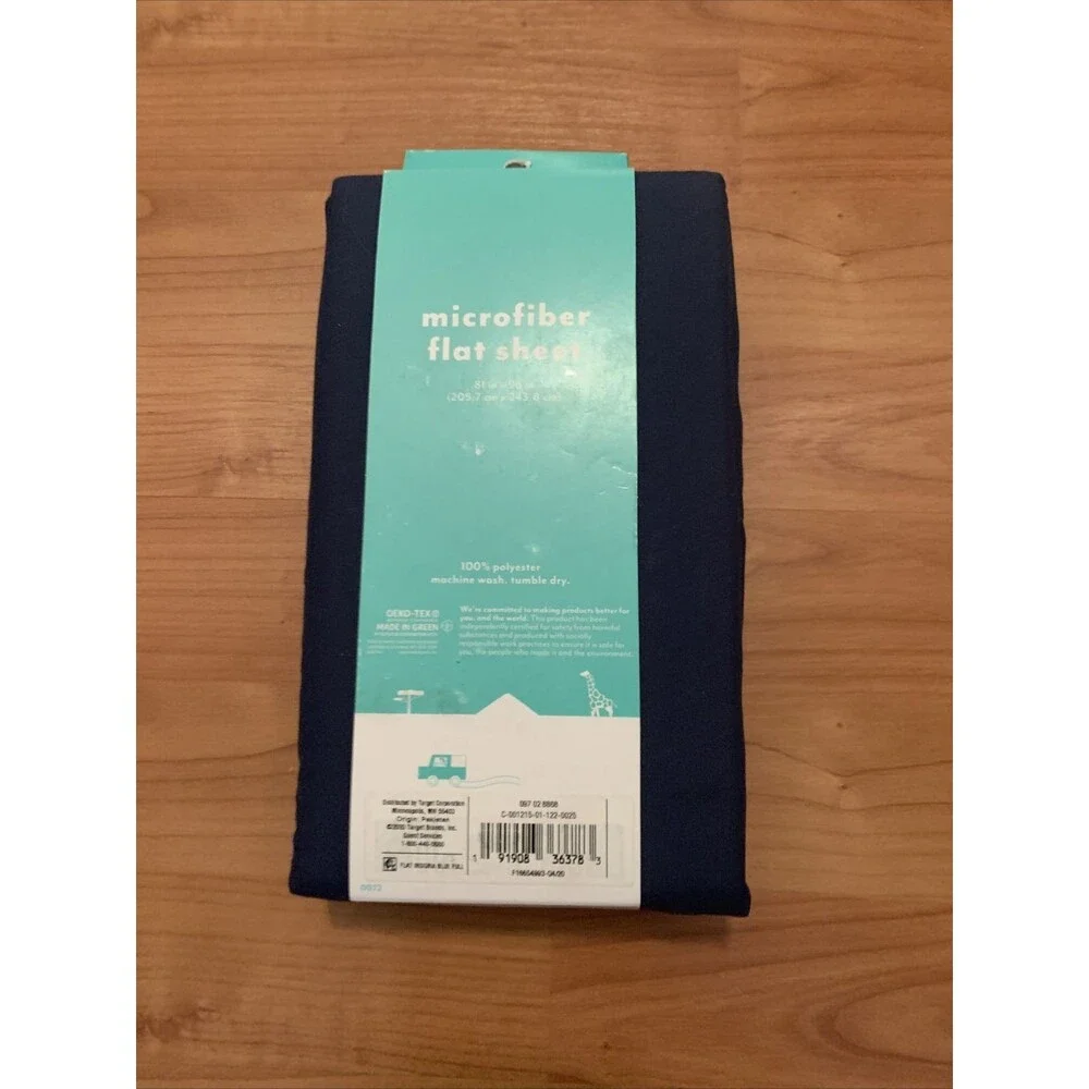 Pillowfort Full Microfiber Flat Sheet Solid Blue